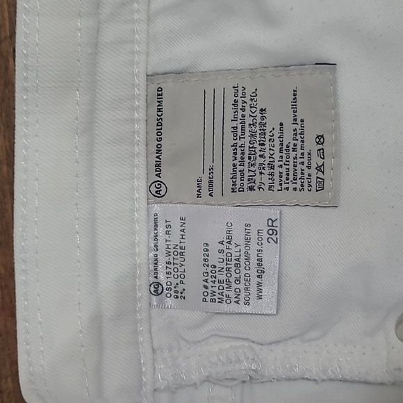 AG Adriana Goldschmied Jeans Women's sz 29R White Mid Rise Distressed Crop Jean - Picture 7 of 10